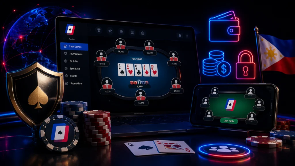 WPT Global cash games tournaments lobby